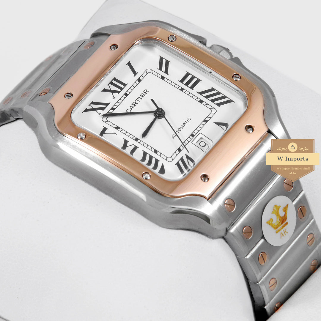 Latest Collection Two Tone Rose Gold With White Dial Automatic Watch